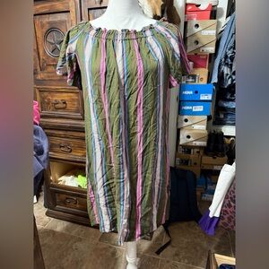 a.n.a Pink and Green Flutter Sleeve Sundress